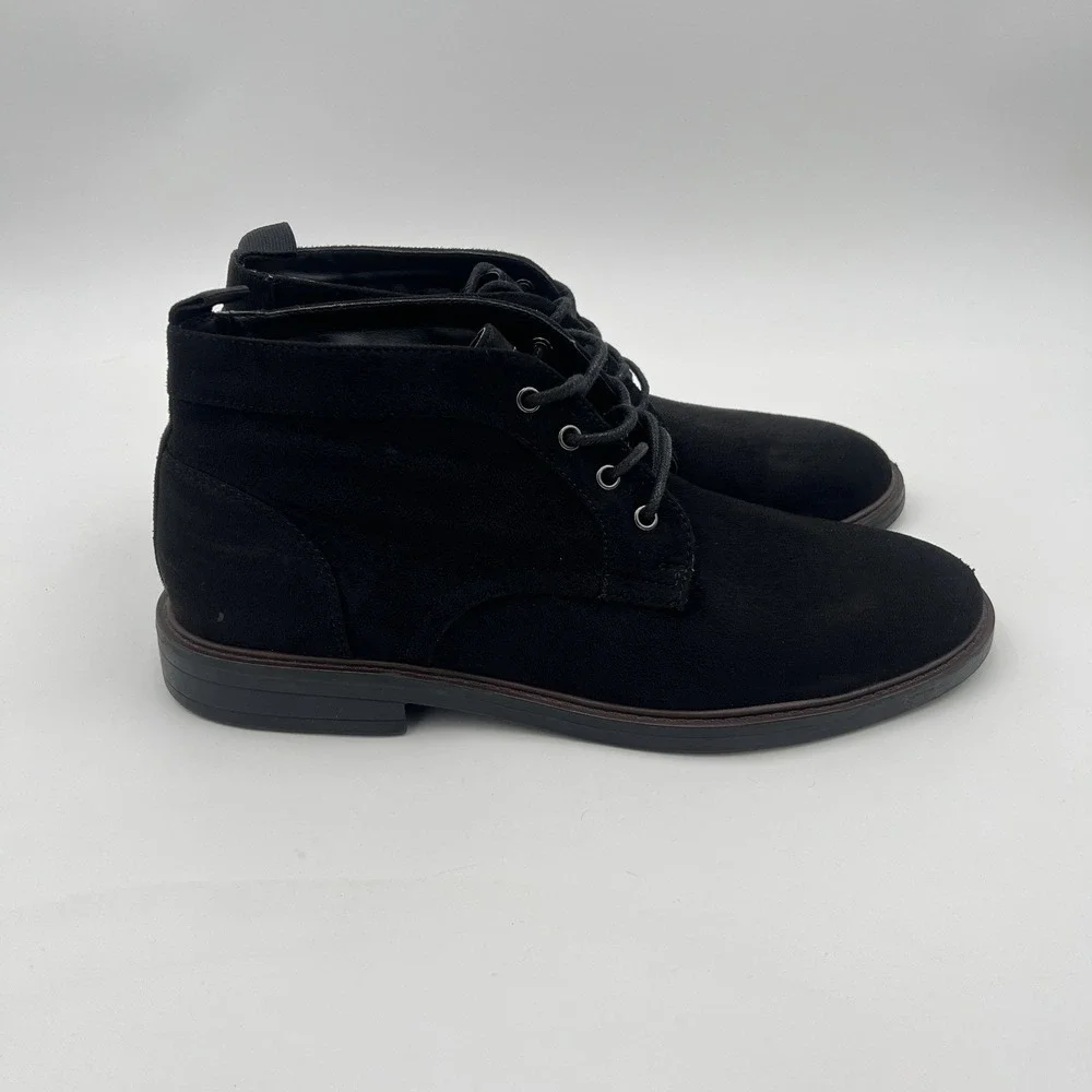 Alfani Aiden Chukka Boots Men's 10M Black Faux Suede Lace-Up Ankle Boots